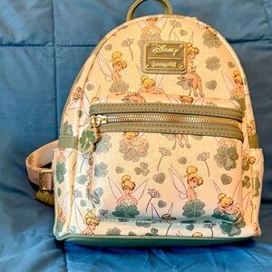 NWT Loungefly Disney Tinkerbell 4-Leaf Clover mini backpack